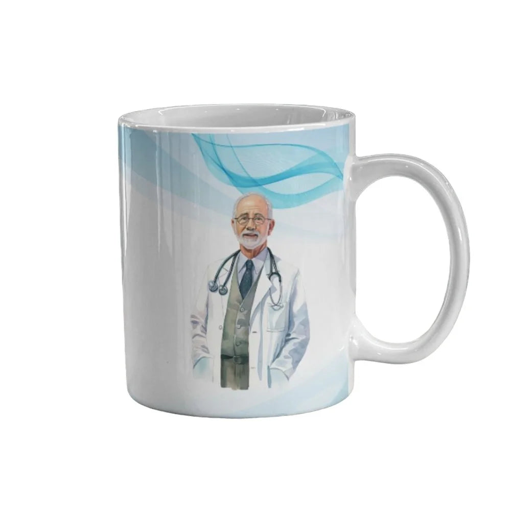 Cana personalizata, Eu sunt doctor Model 1, Ceramica, Alb, 350 ml