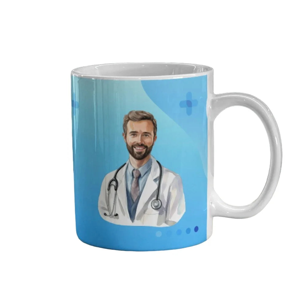 Cana personalizata, Eu sunt doctor Model 11, Ceramica, Alb, 350 ml