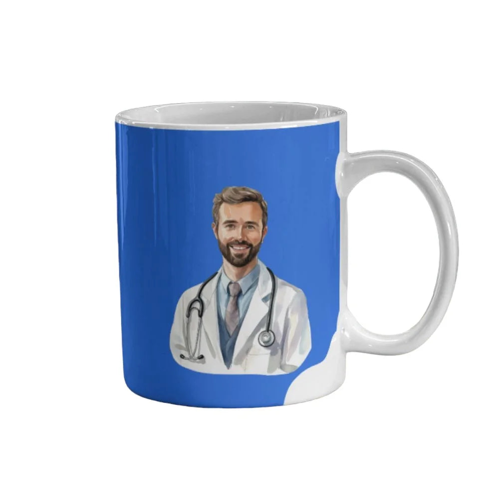 Cana personalizata, Eu sunt doctor Model 14, Ceramica, Alb, 350 ml