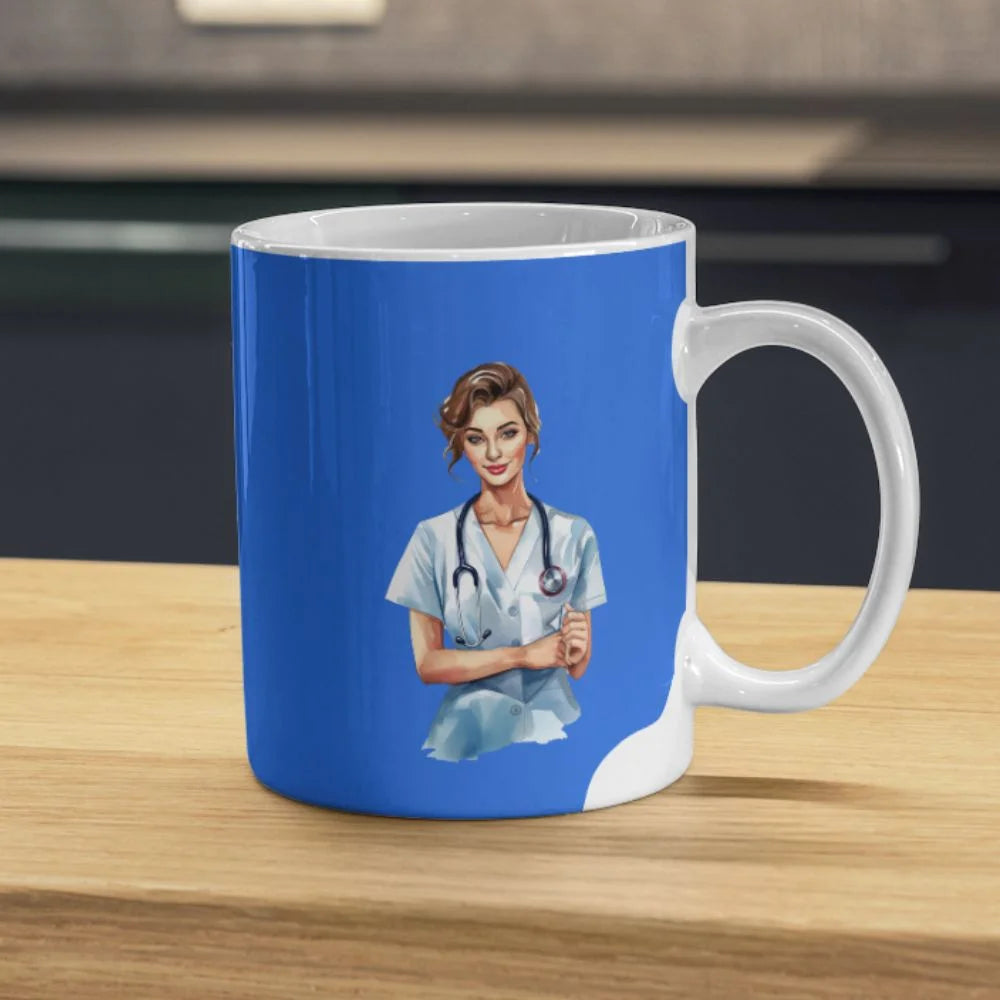 Cana personalizata, Eu sunt doctor Model 9, Ceramica, Alb, 350 ml