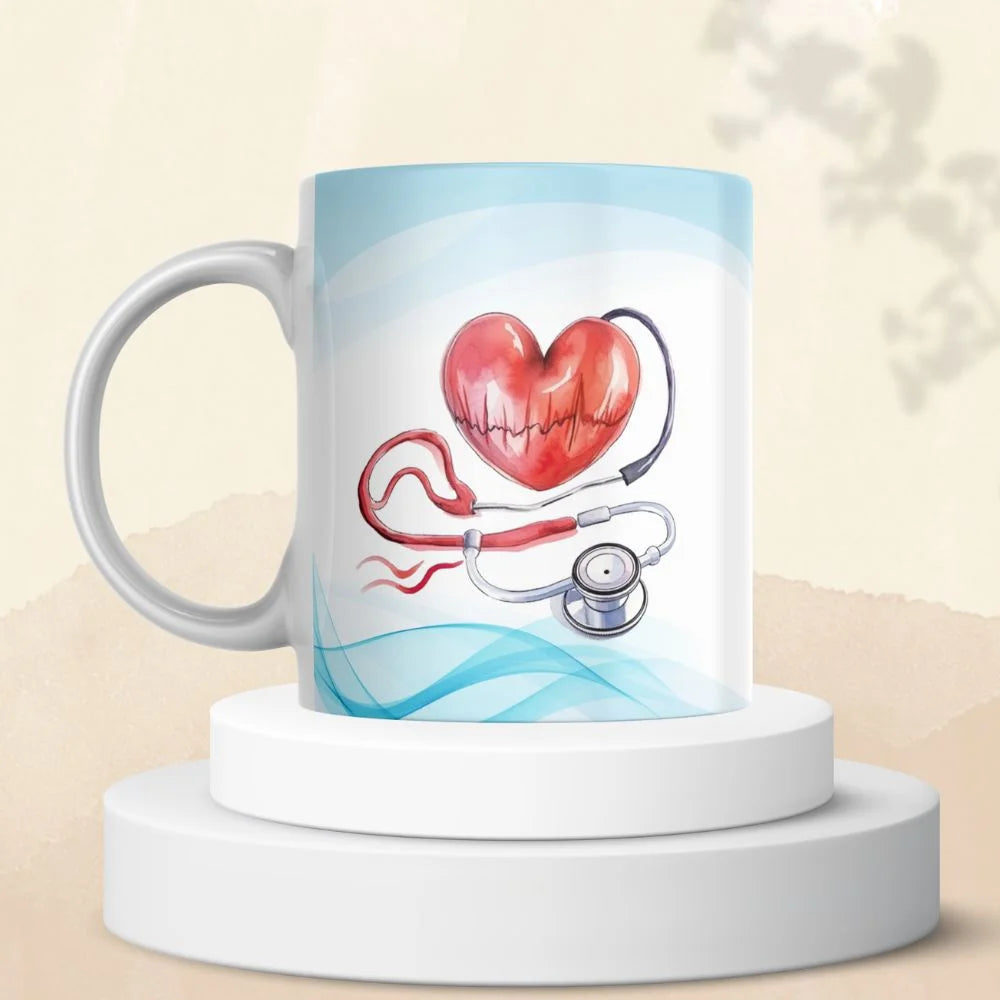 Cana personalizata, Eu sunt doctor Model 4, Ceramica, Alb, 350 ml