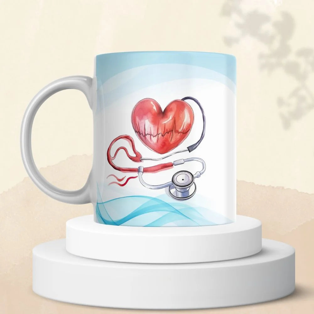 Cana personalizata, Eu sunt doctor Model 1, Ceramica, Alb, 350 ml