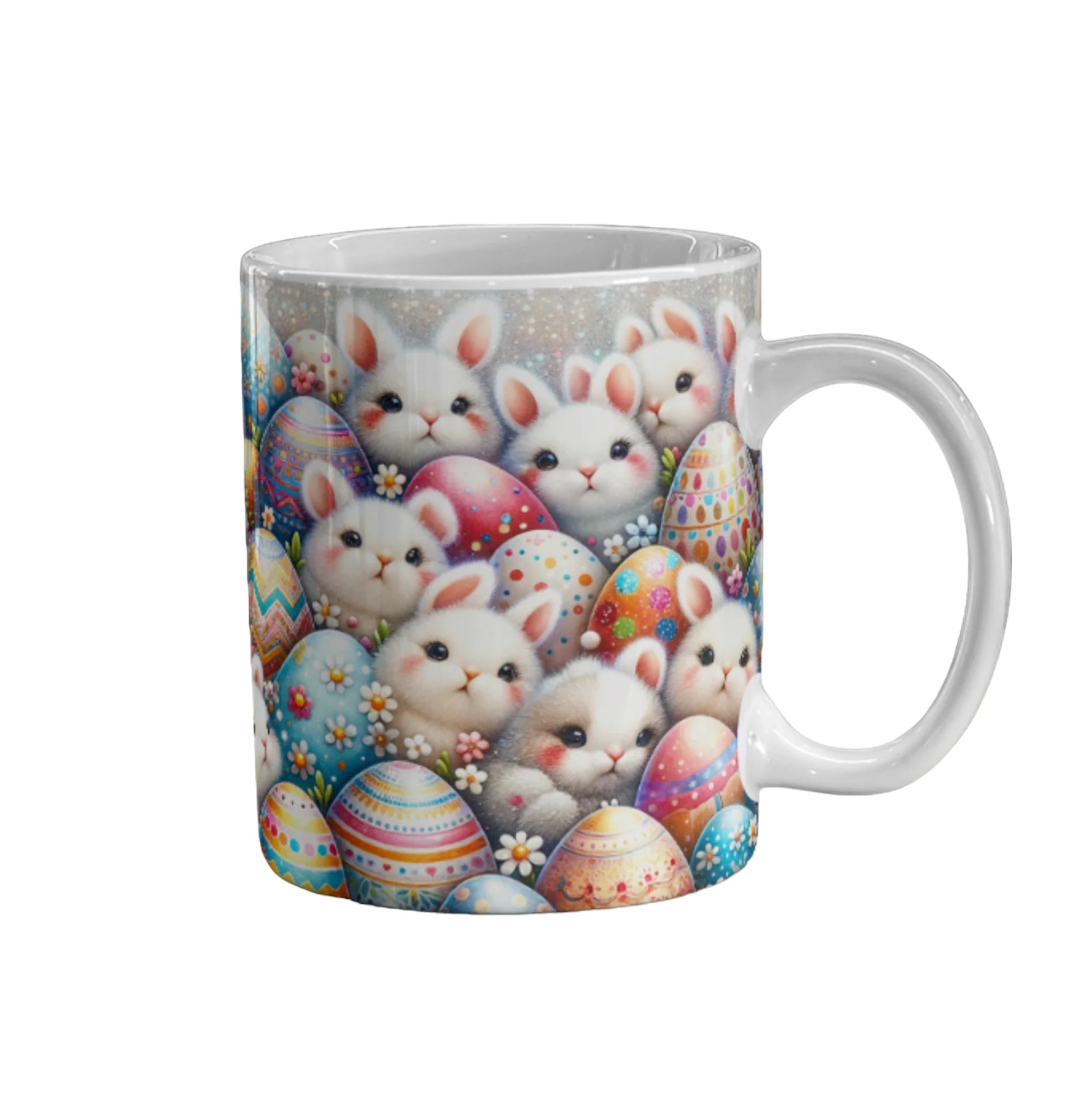 Cana personalizata, Cadou de Paste Model 11, Ceramica, Alb, 350 ml