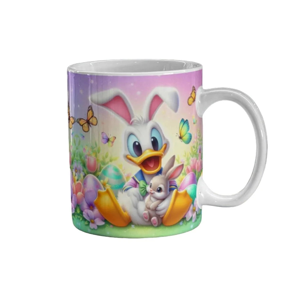 Cana personalizata, Donald Duck de Paste, Ceramica, Alb, 350 ml