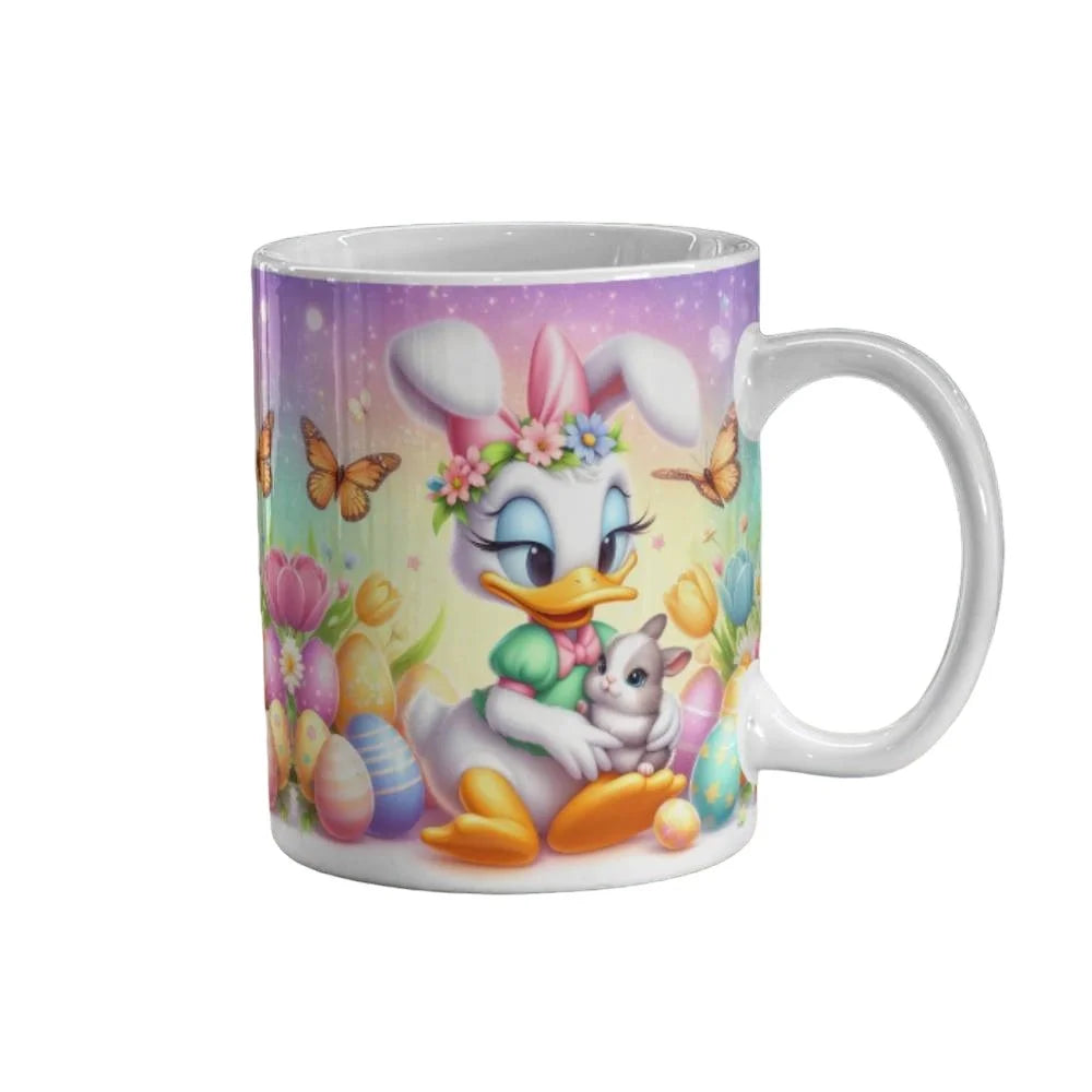 Cana personalizata, Daisy Duck de Paste, Ceramica, Alb, 350 ml