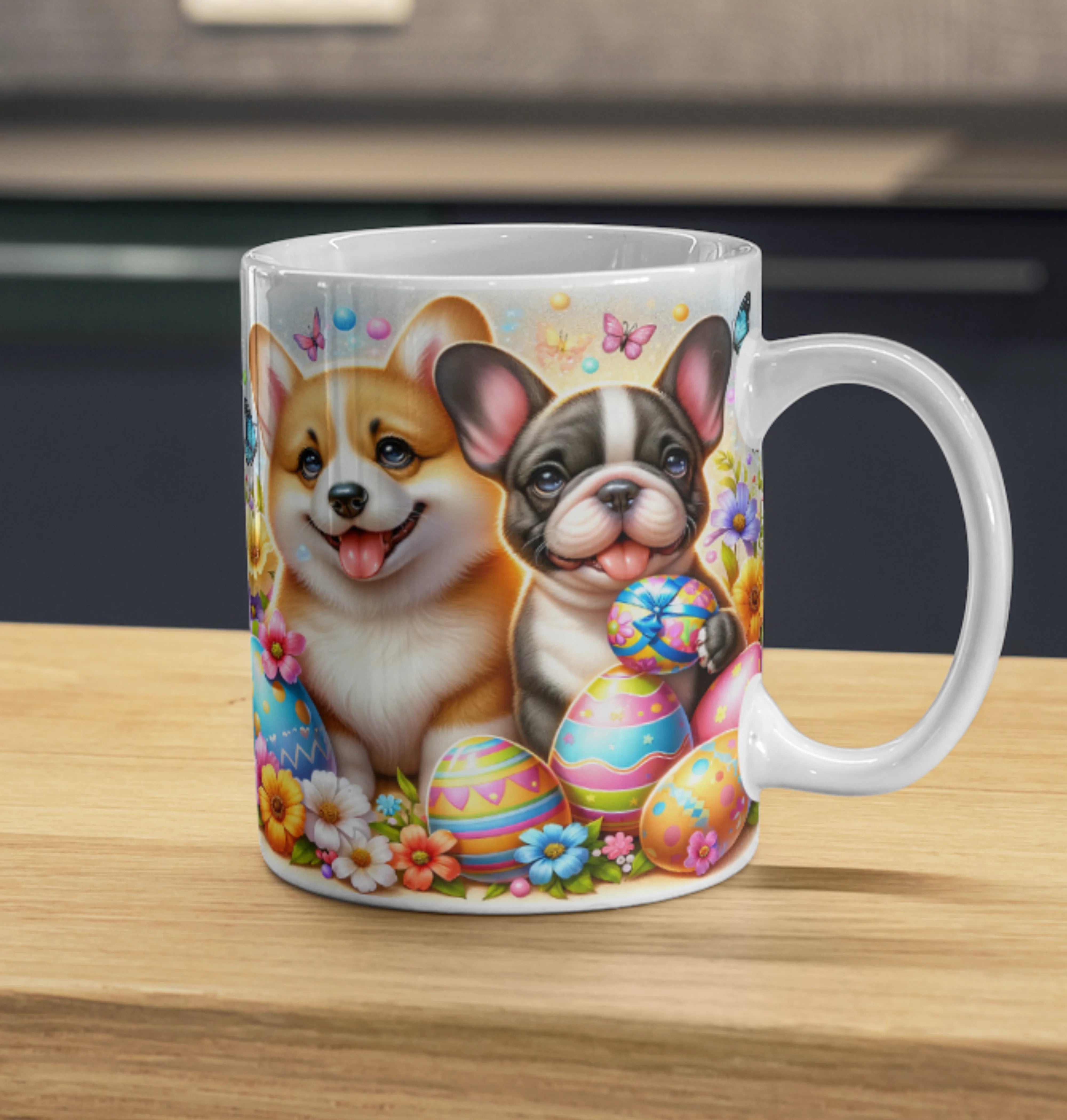 Cana personalizata, Cadou de Paste Model 6, Ceramica, Alb, 350 ml