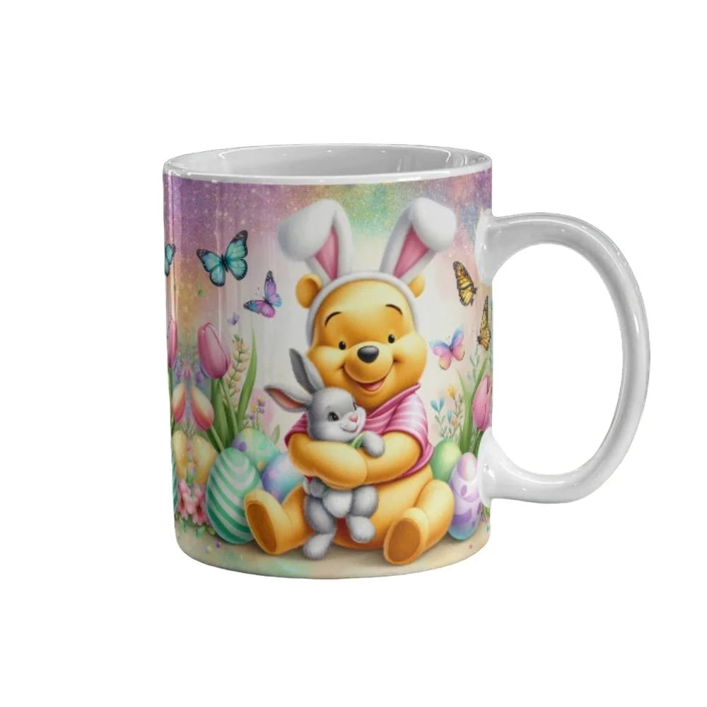 Cana personalizata, Winnie the Pooh de Paste Model 2, Ceramica, Alb, 350 ml