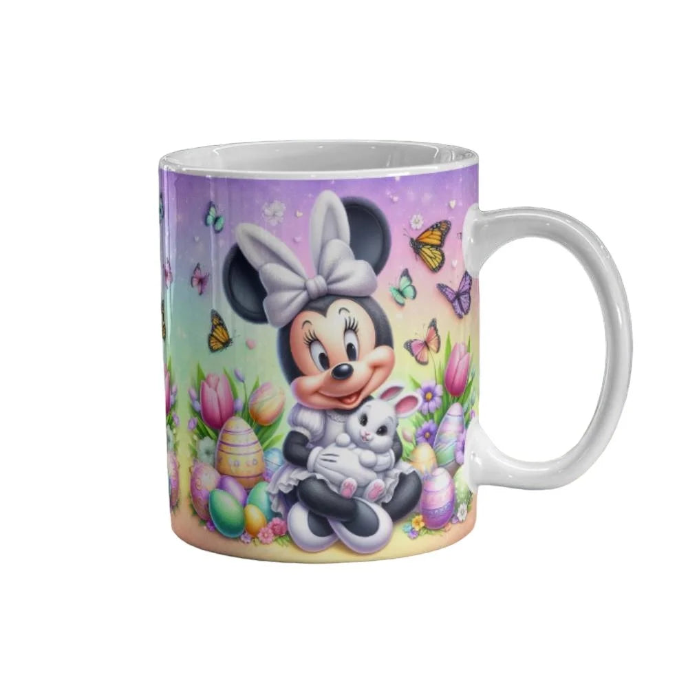 Cana personalizata, Minnie Mouse de Paste Model 2, Ceramica, Alb, 350 ml