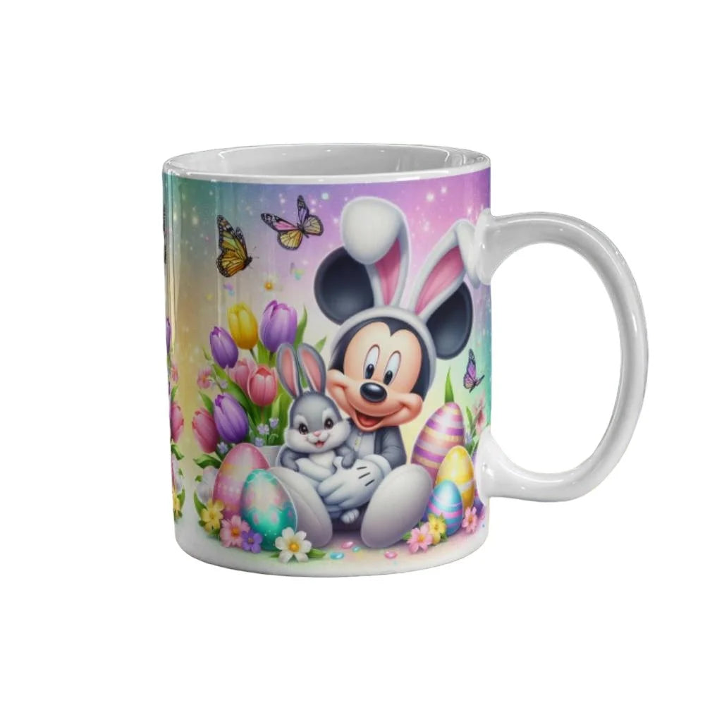 Cana personalizata, Mickey Mouse de Paste, Ceramica, Alb, 350 ml