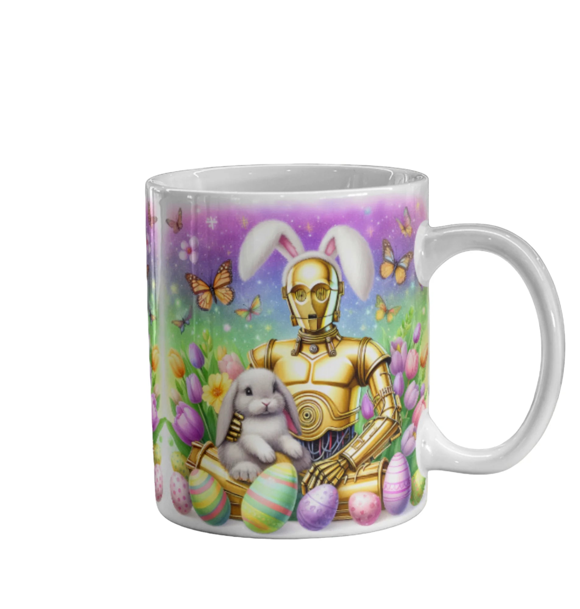 Cana personalizata, Cadou de Paste Model 17, Ceramica, Alb, 350 ml