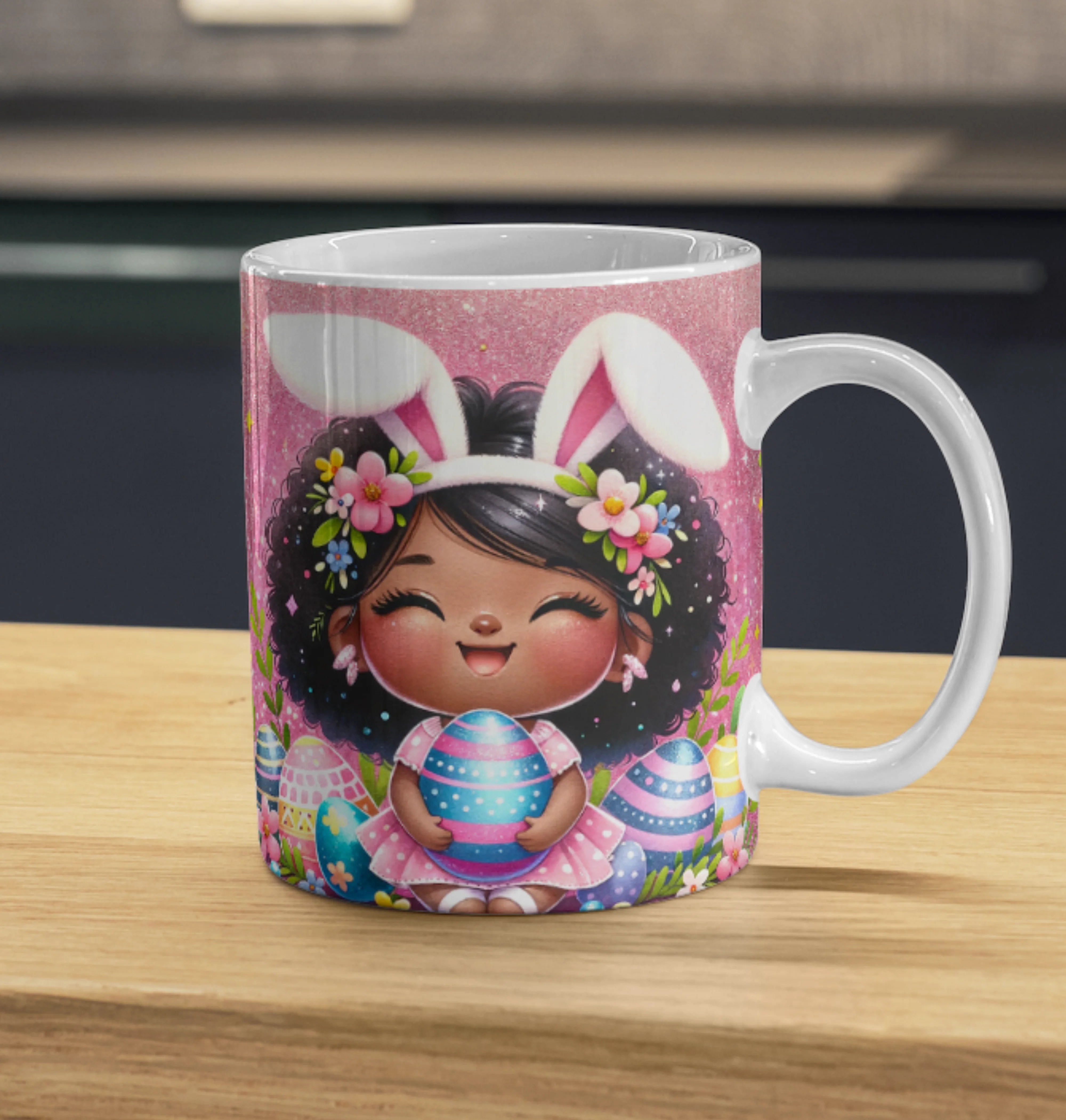 Cana personalizata, Cadou de Paste Model 4, Ceramica, Alb, 350 ml
