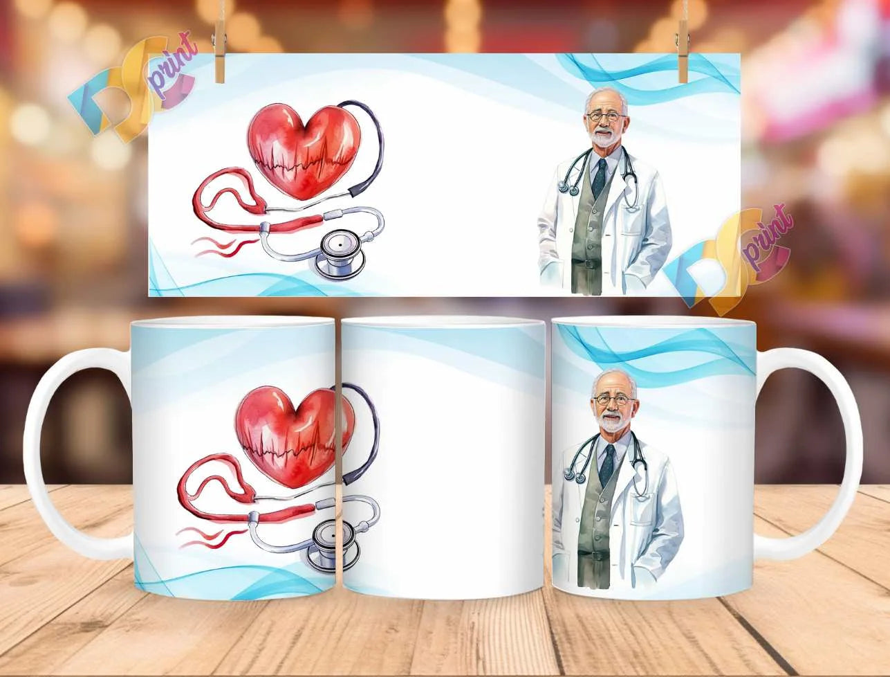 Cana personalizata, Eu sunt doctor Model 1, Ceramica, Alb, 350 ml