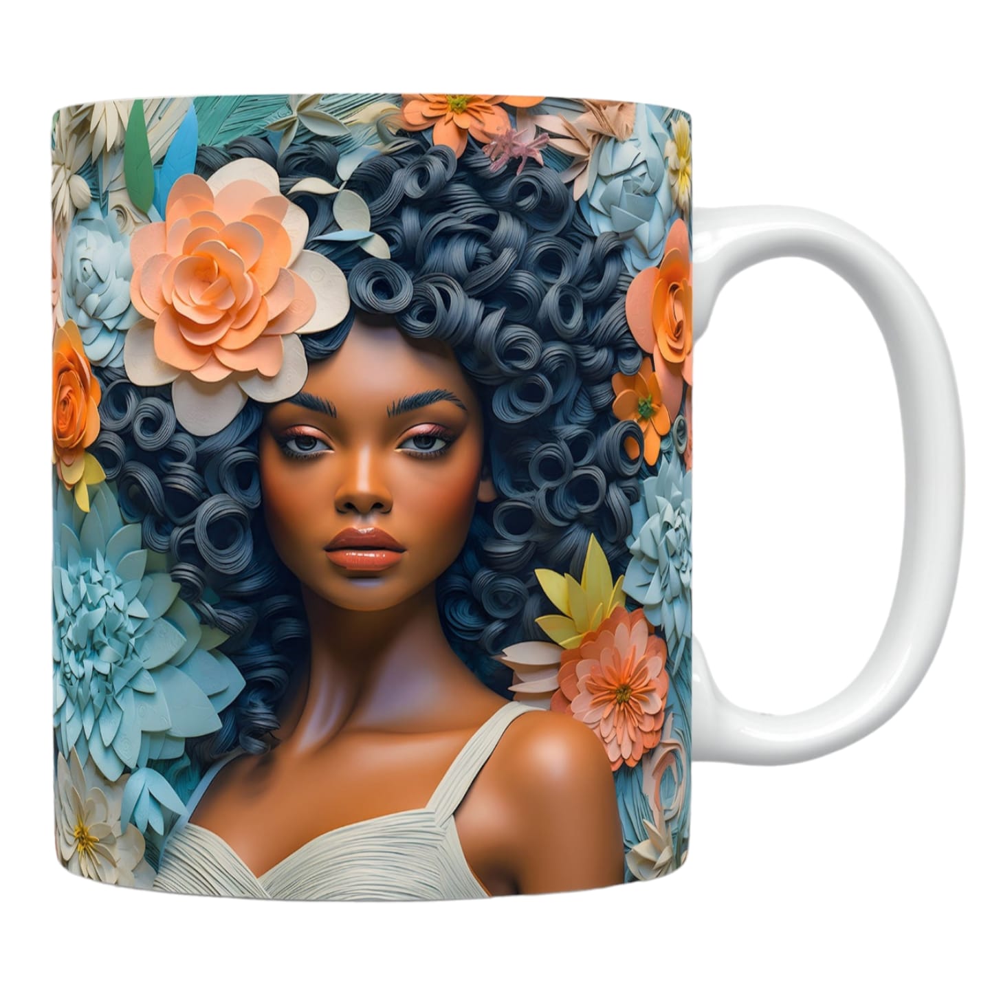 Cana personalizată, Frumoasa femeie model 4, Ceramica, Alb, 350 ml