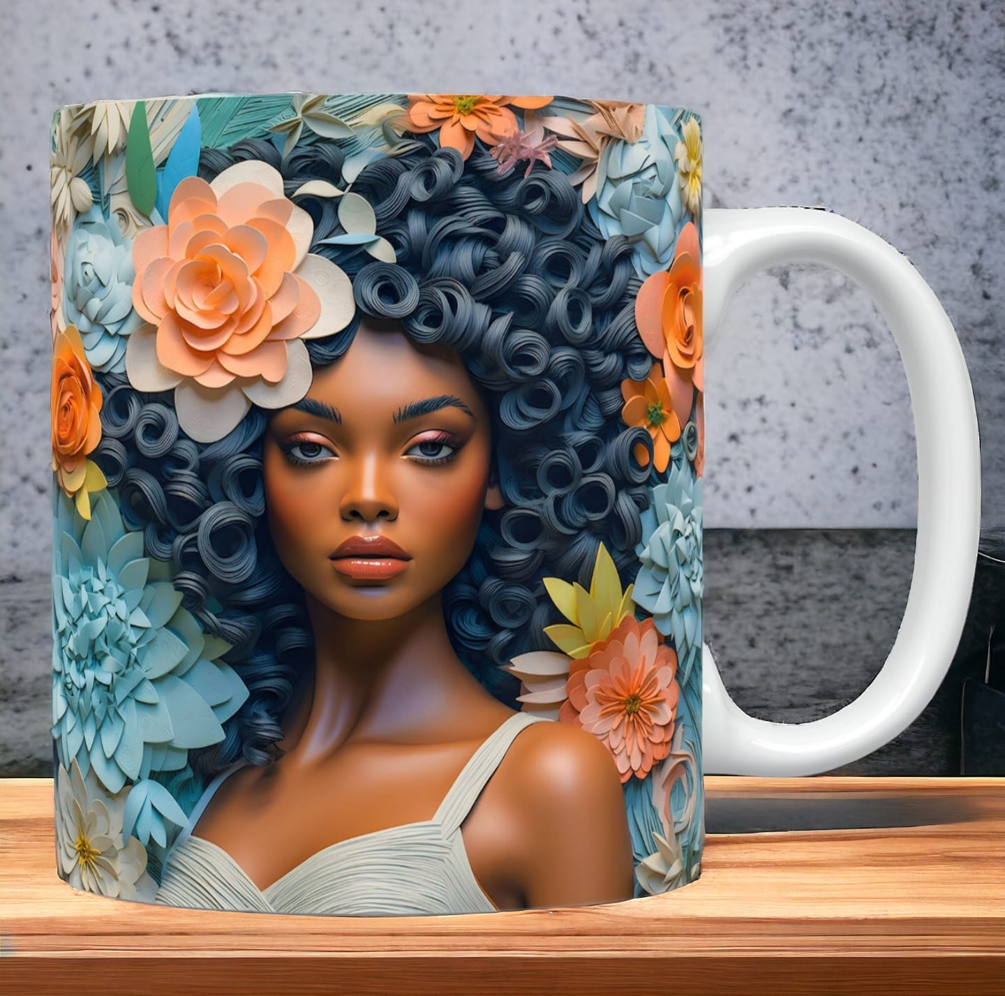 Cana personalizată, Frumoasa femeie model 4, Ceramica, Alb, 350 ml