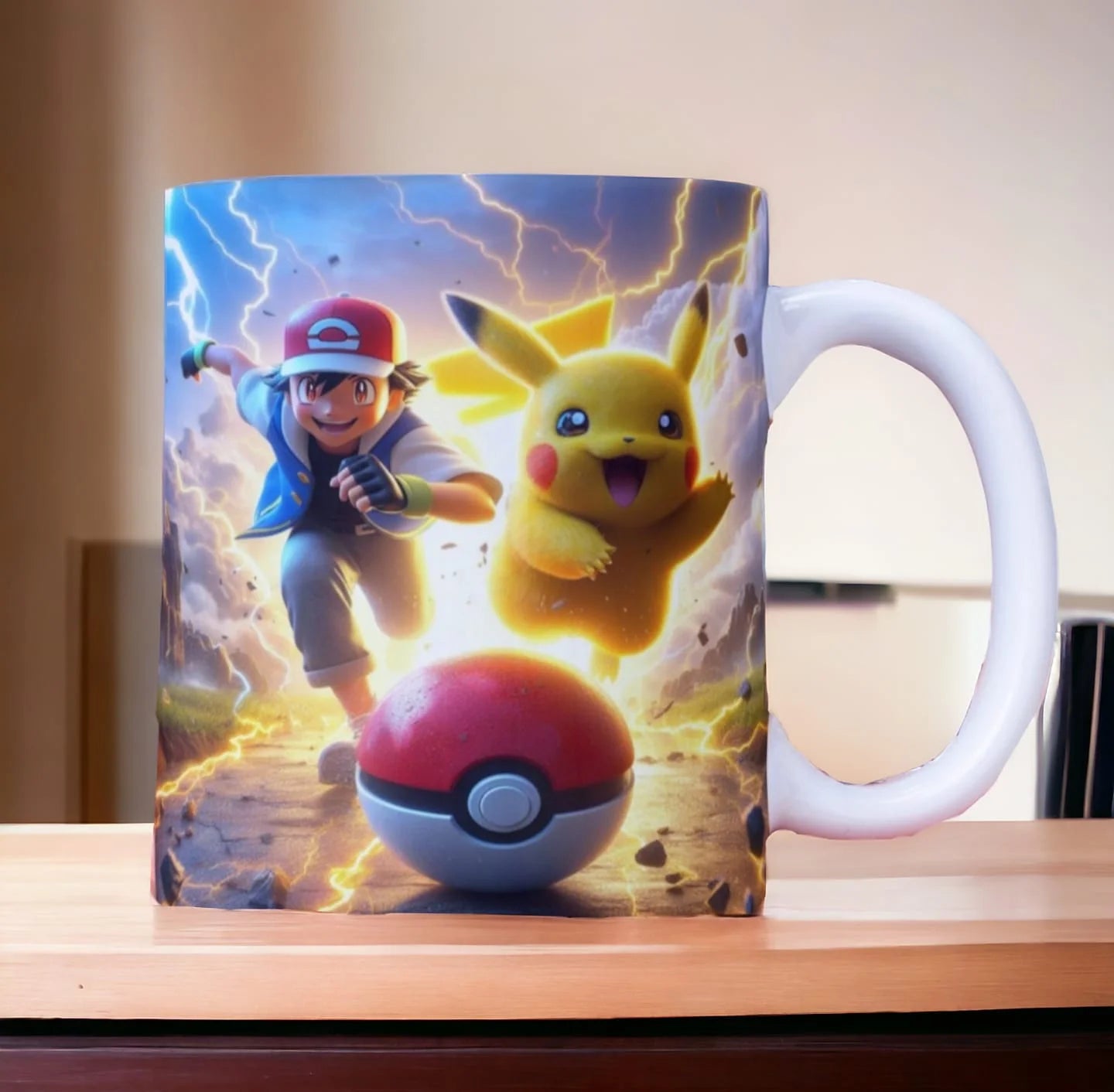 Cana personalizată, Pokemon, Ceramica, Alb, 350 ml