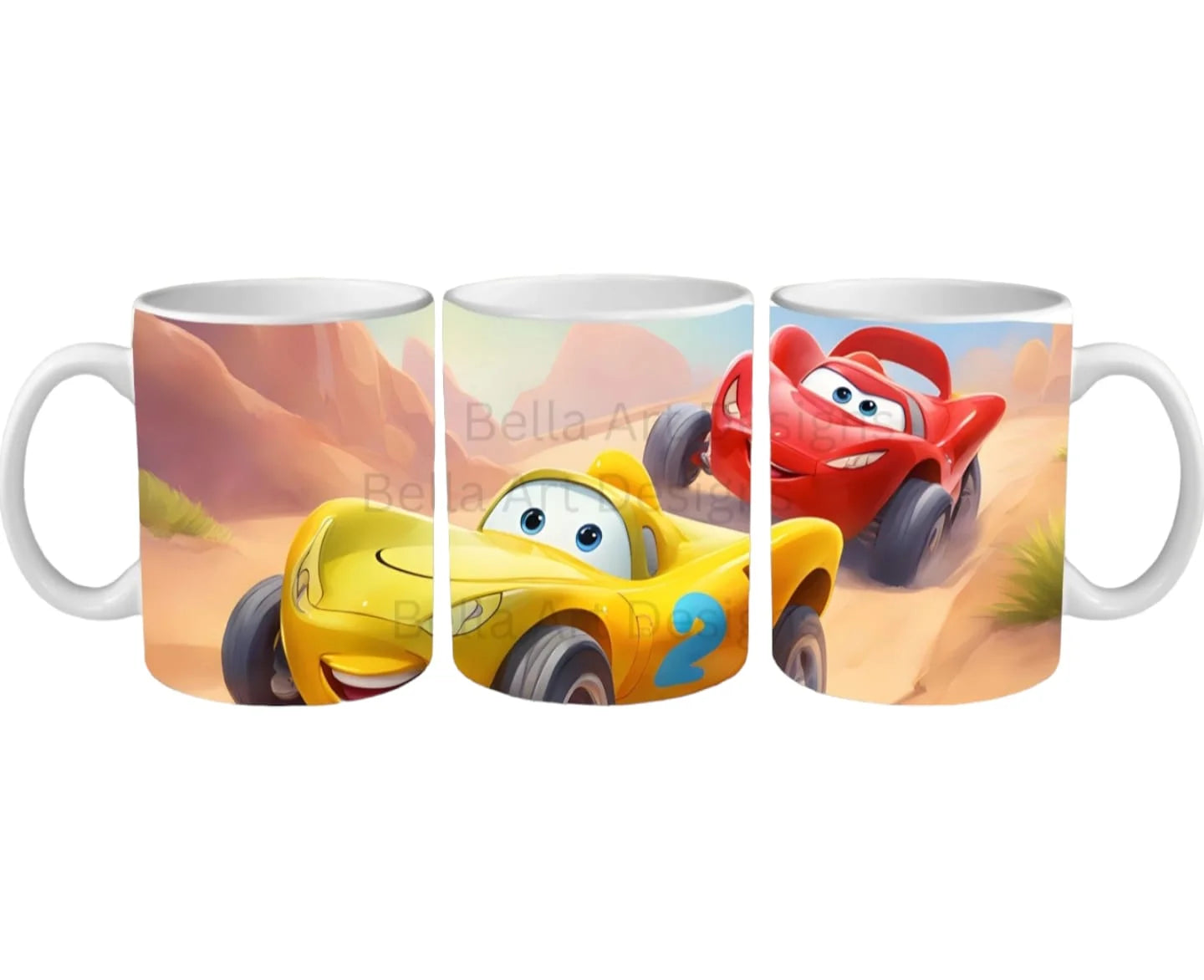 Cana personalizată, Cars, Ceramica, Alb, 350 ml