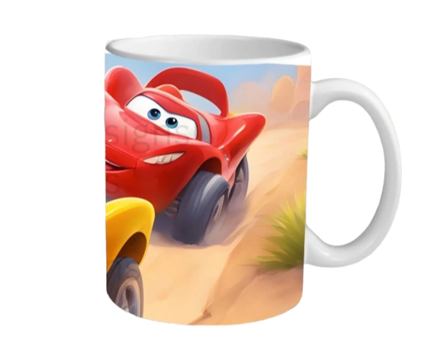 Cana personalizată, Cars, Ceramica, Alb, 350 ml