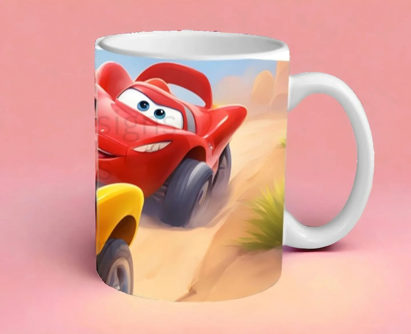 Cana personalizată, Cars, Ceramica, Alb, 350 ml