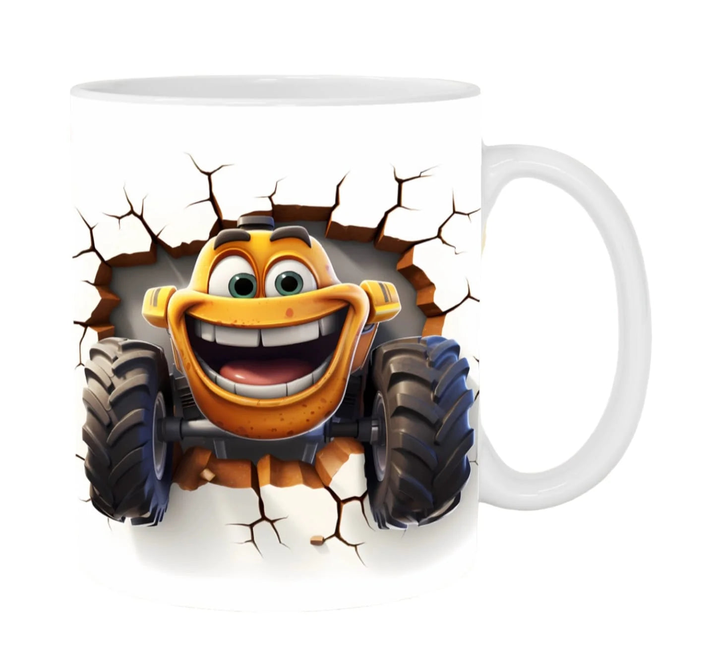 Cana personalizată, Tractor, Ceramica, Alb, 350 ml