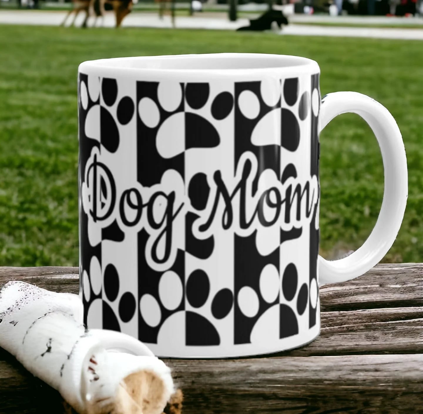 Cana personalizata, Dog Mom Model 2, Ceramica, Alb, 350 ml