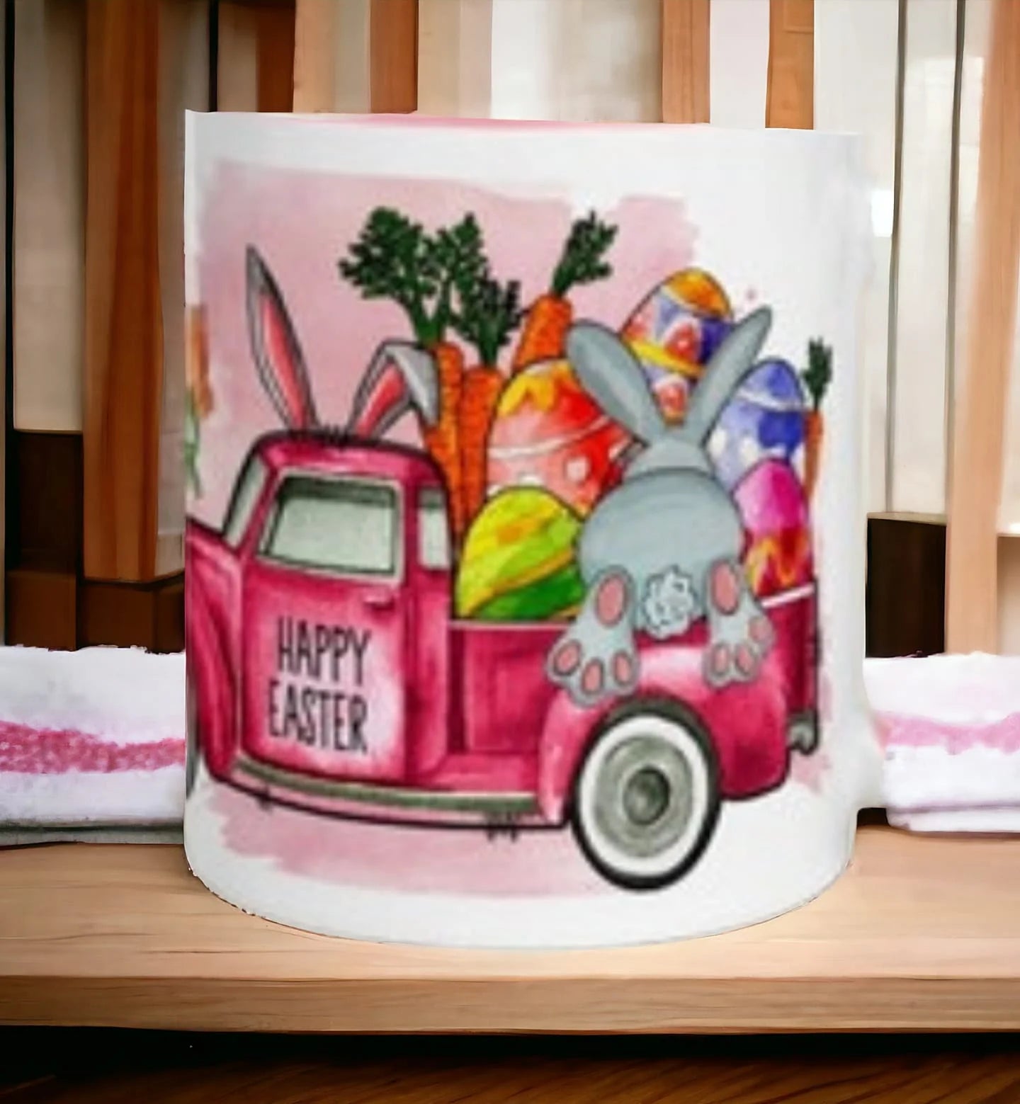 Cana personalizata, Paste fericit Model 6, Ceramica, Alb, 350 ml