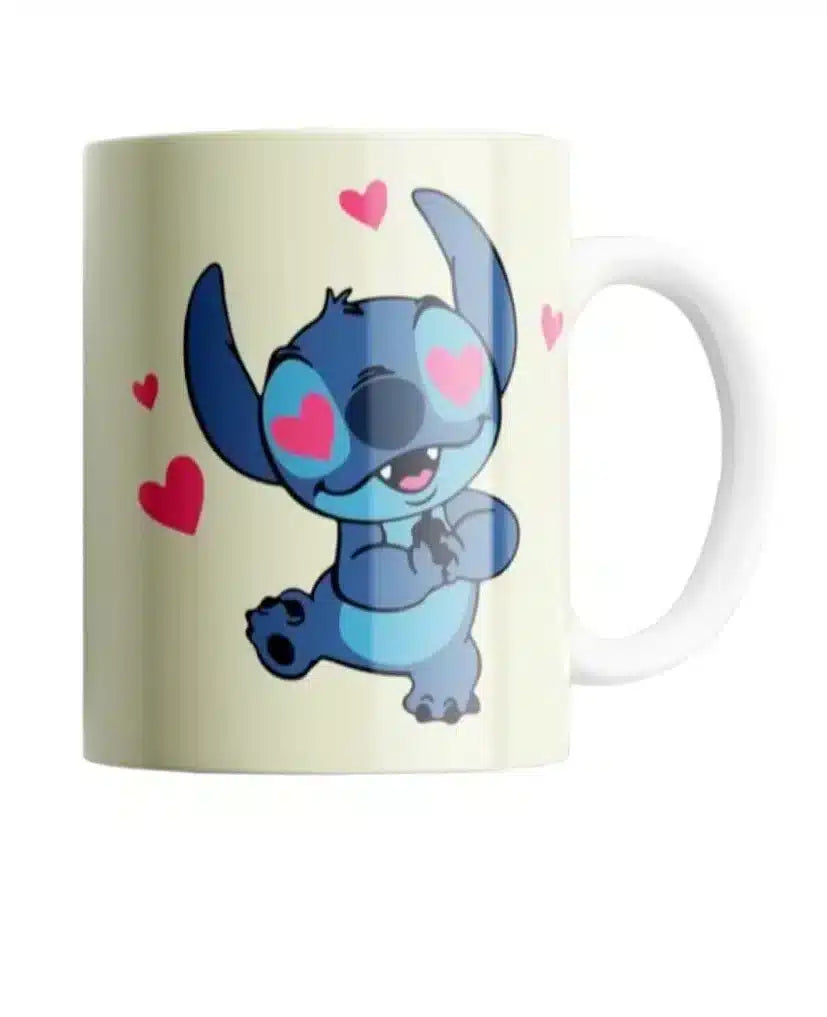 Cana personalizata, I love You Stitch, Ceramica, Alb, 350 ml