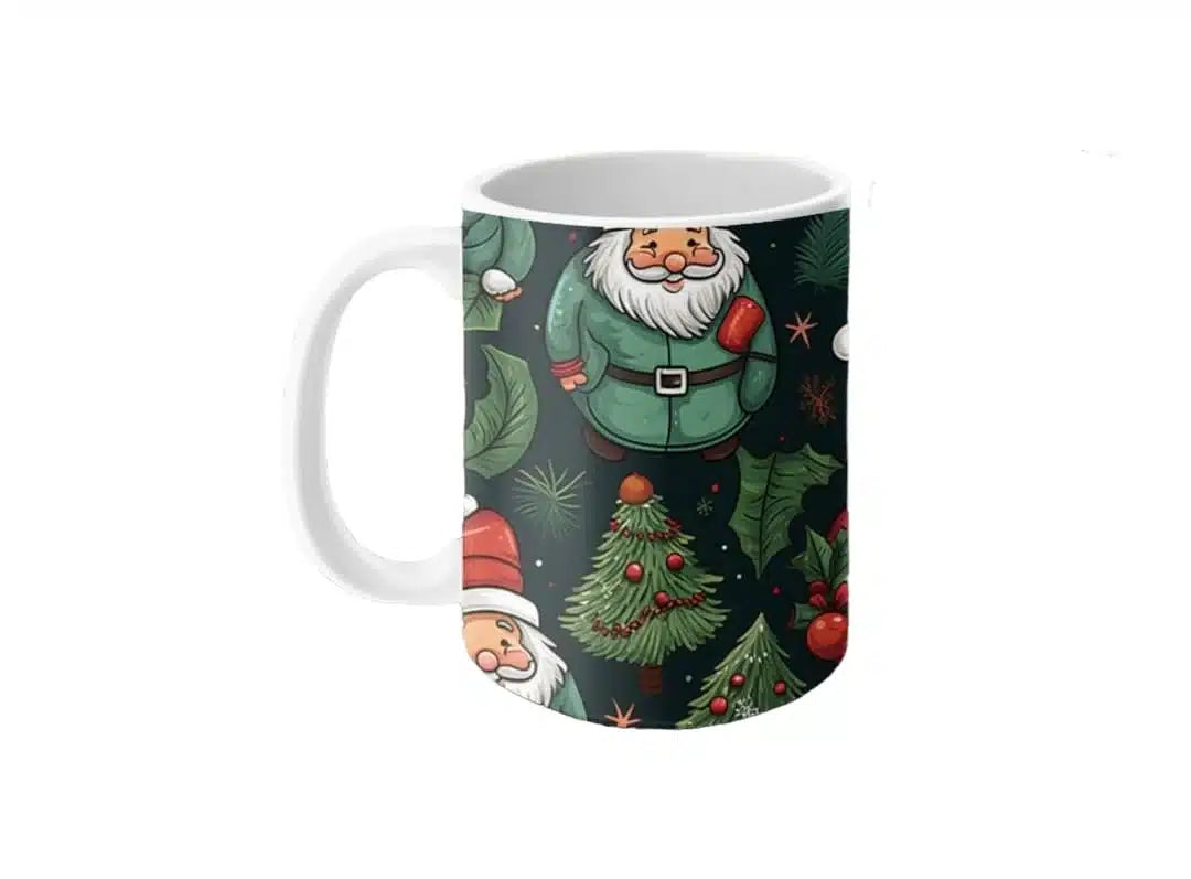 Cana personalizata, Mos Craciun Model 13, Ceramica, Alb, 350 ml