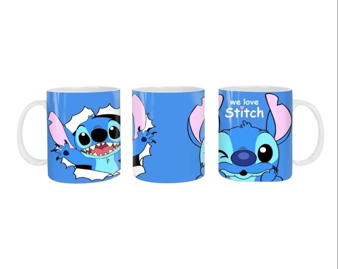 Cana personalizata, Stitch Model 3, Ceramica, Alb, 350 ml