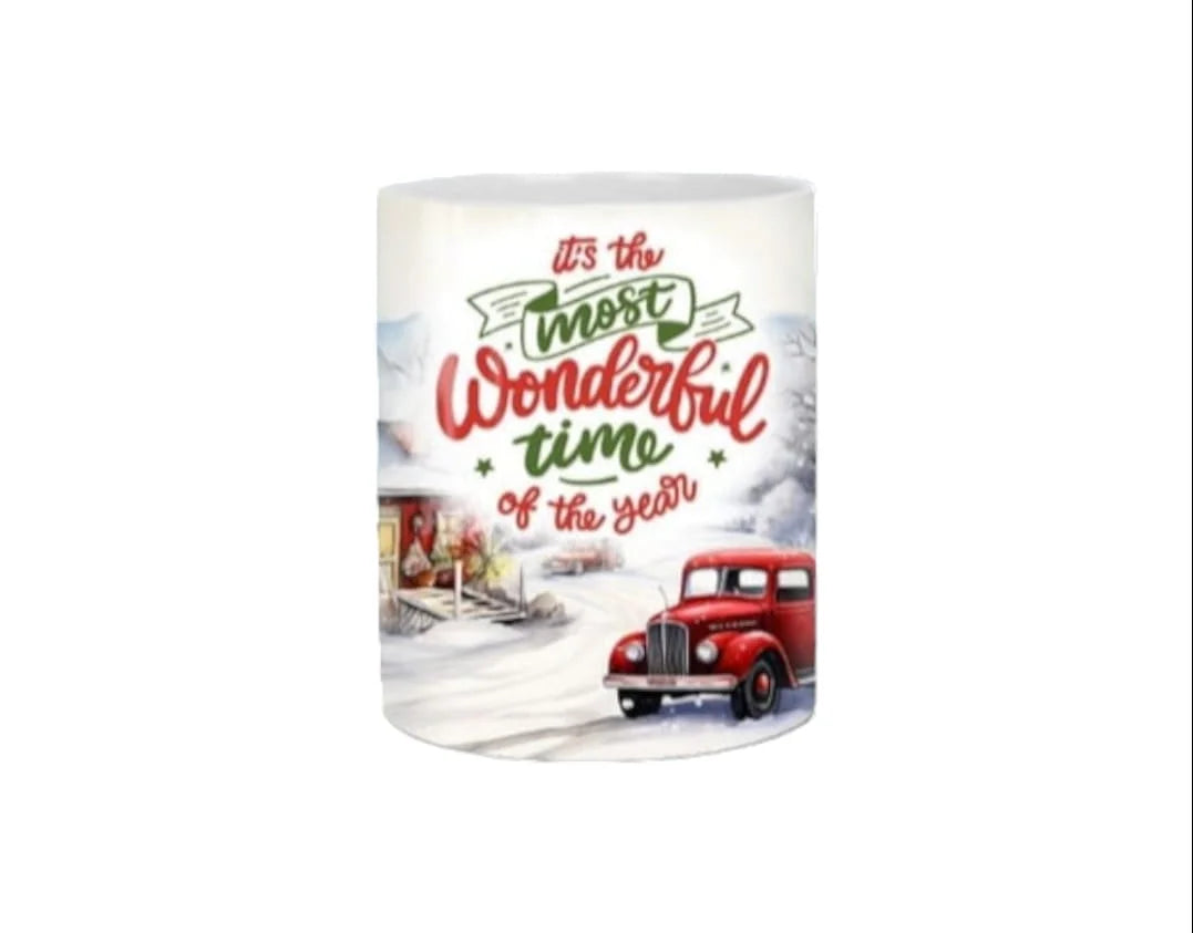 Cana personalizata, Sarbatorile de Iarna, Ceramica, Alb, 350 ml