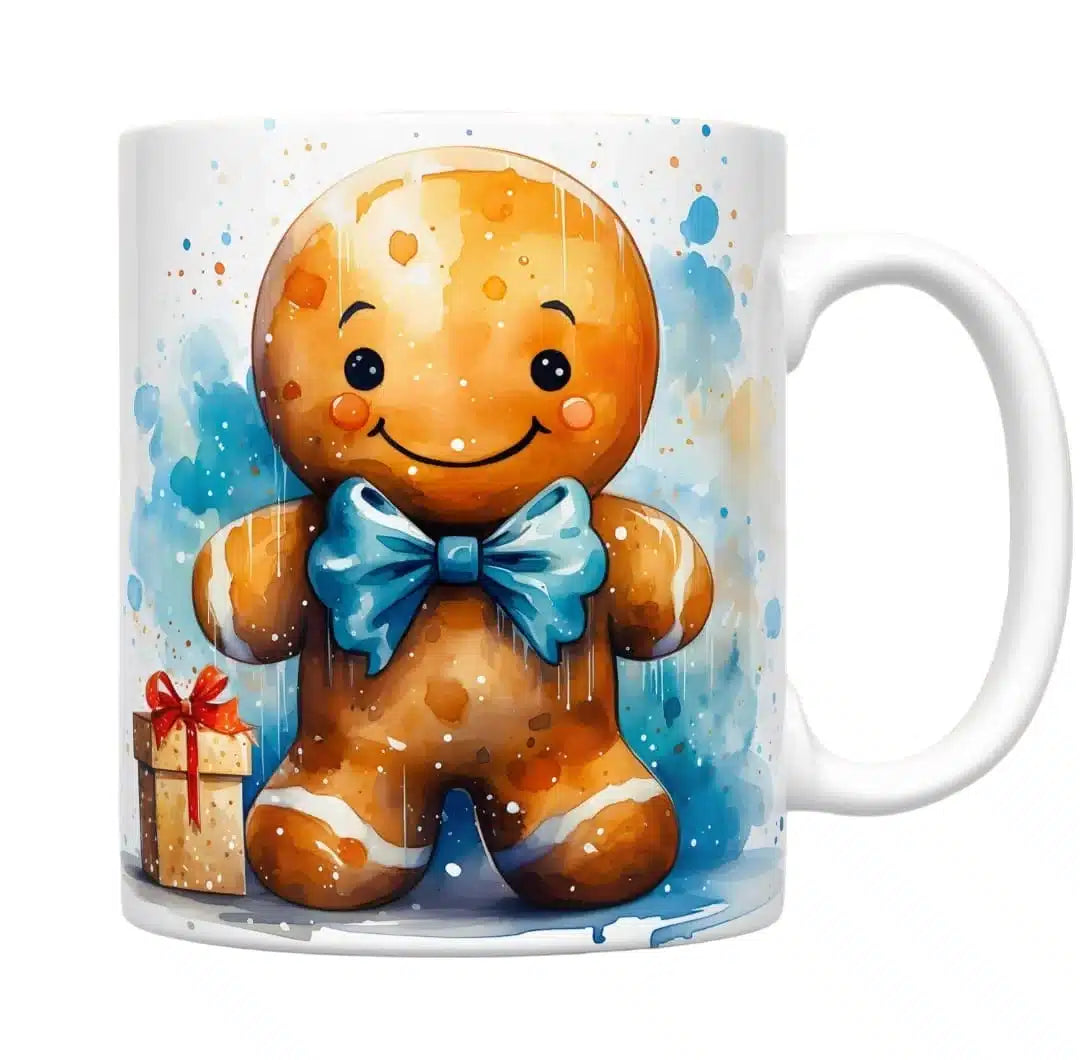 Cana personalizata, Turta dulce de Craciun Model 6, Ceramica, Alb, 350 ml