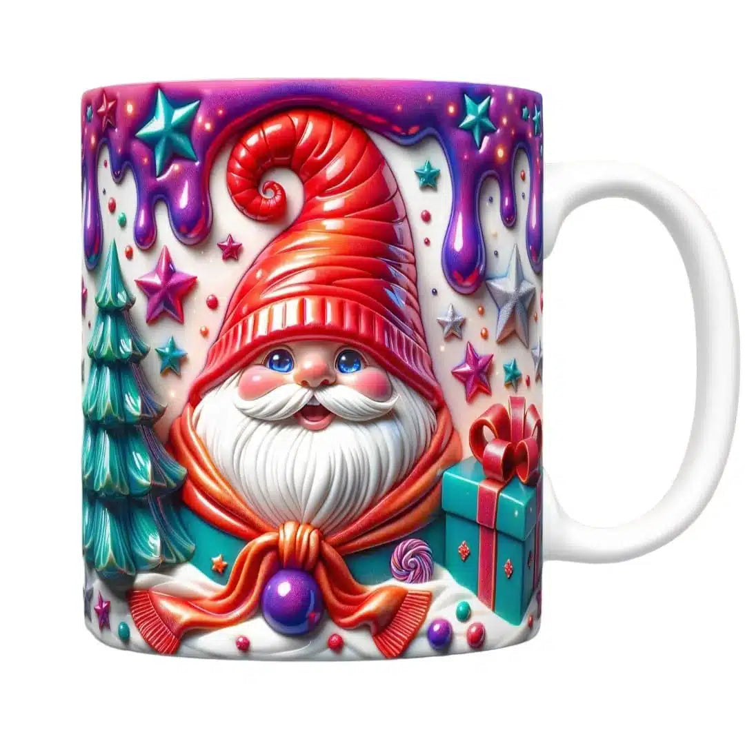 Cana personalizata, Spiridus de Craciun, Ceramica, Alb, 350 ml