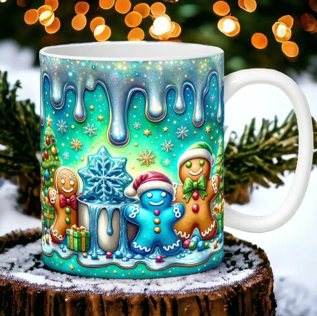 Cana personalizata, Turta dulce de Craciun Model 7, Ceramica, Alb, 350 ml