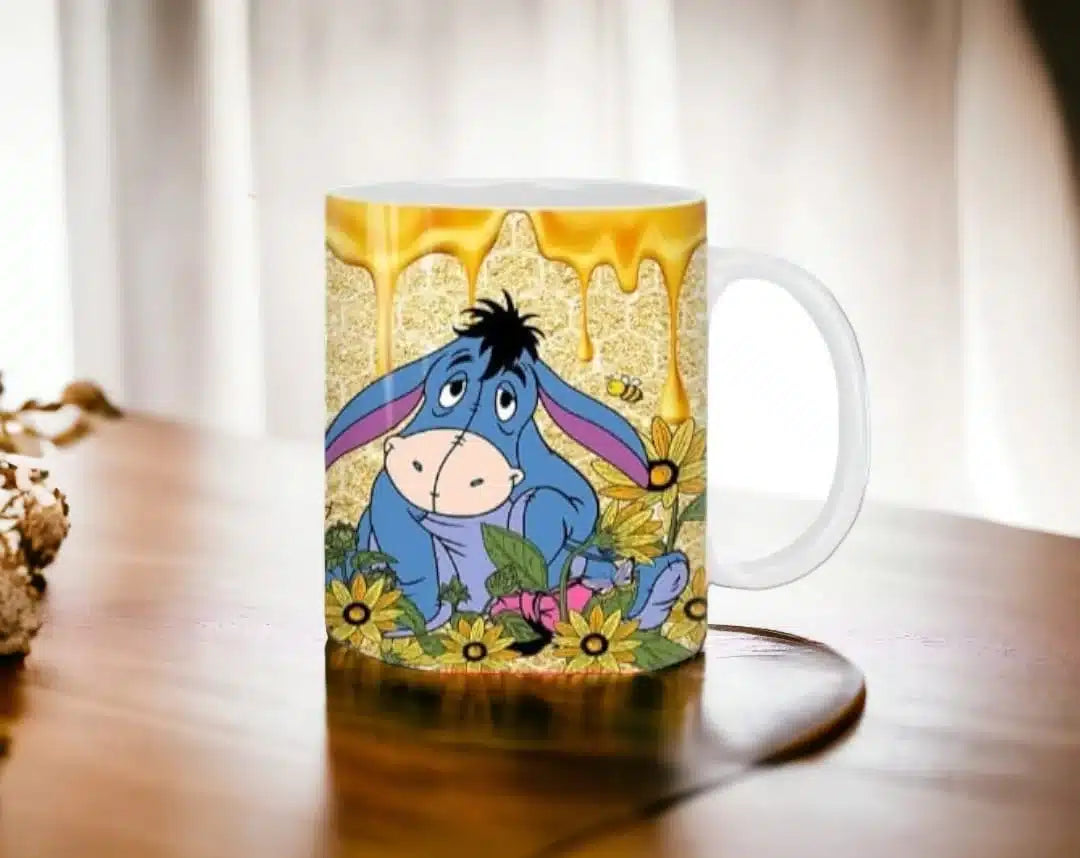 Cana personalizata, Winnie the Pooh si prietenii, Ceramica, Alb, 350 ml