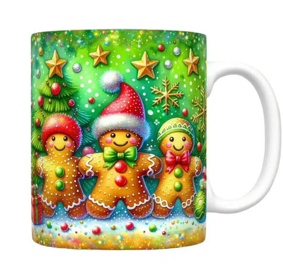 Cana personalizata, Turta dulce de Craciun Model 8, Ceramica, Alb, 350 ml