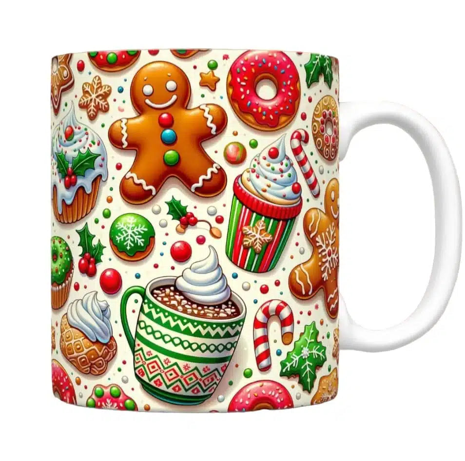 Cana personalizata, Dulce de Craciun Model 1, Ceramica, Alb, 350 ml
