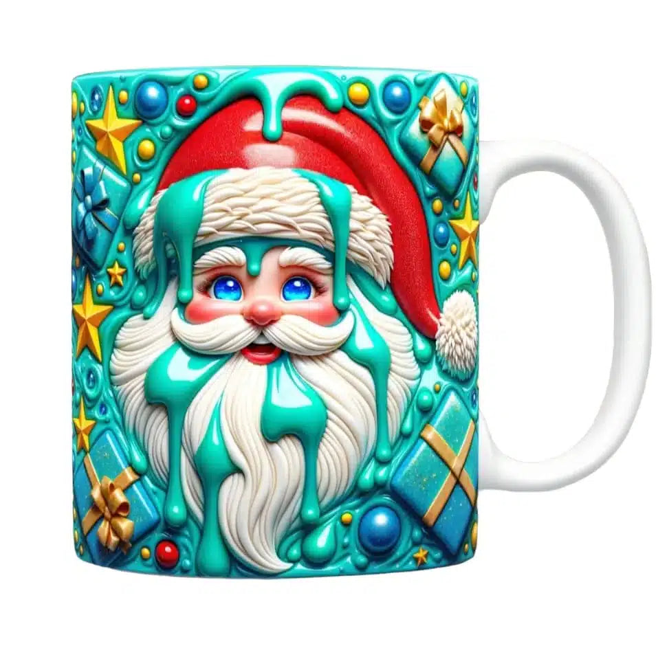 Cana personalizata, Mos Craciun Model 19, Ceramica, Alb, 350 ml