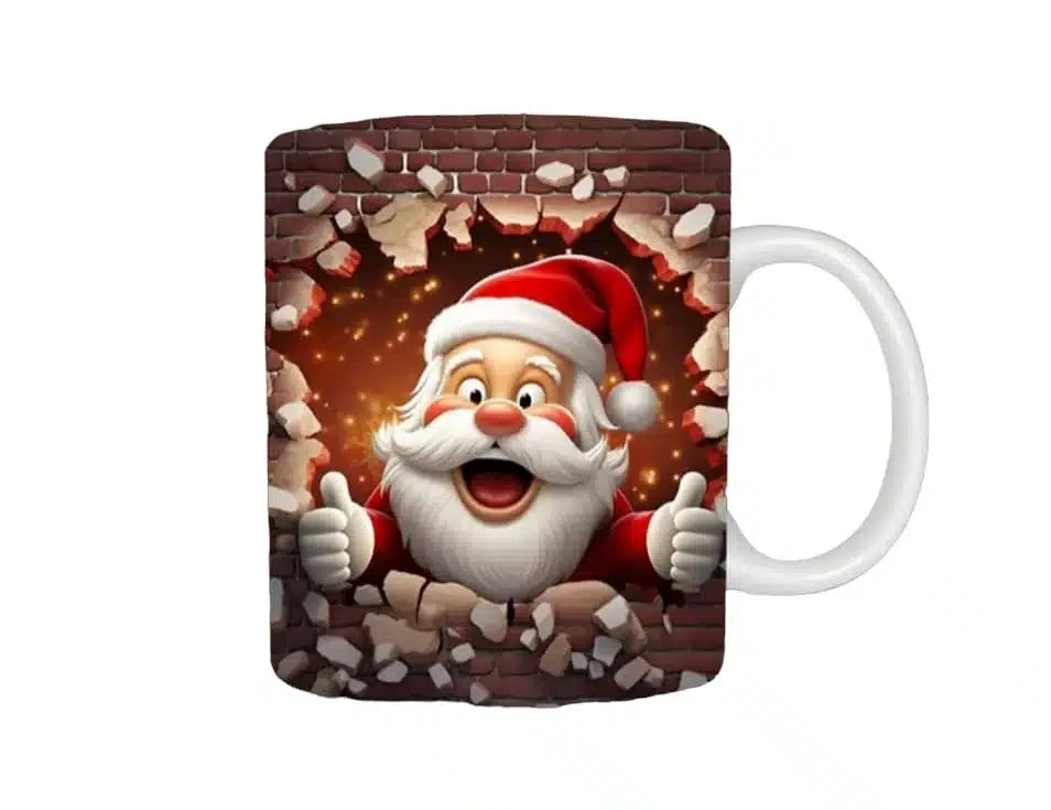 Cana personalizata, Mos Craciun Model 20, Ceramica, Alb, 350 ml