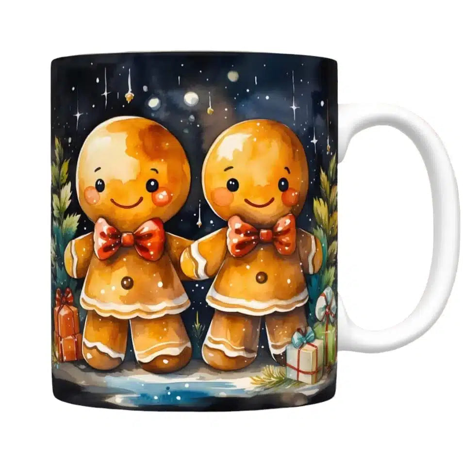 Cana personalizata, Turta dulce de Craciun Model 12, Ceramica, Alb, 350 ml