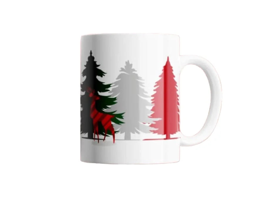 Cana personalizata, Bradut de Craciun, Ceramica, Alb, 350 ml