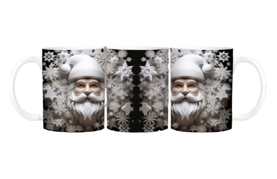 Cana personalizata, Mos Craciun Model 39, Ceramica, Alb, 350 ml