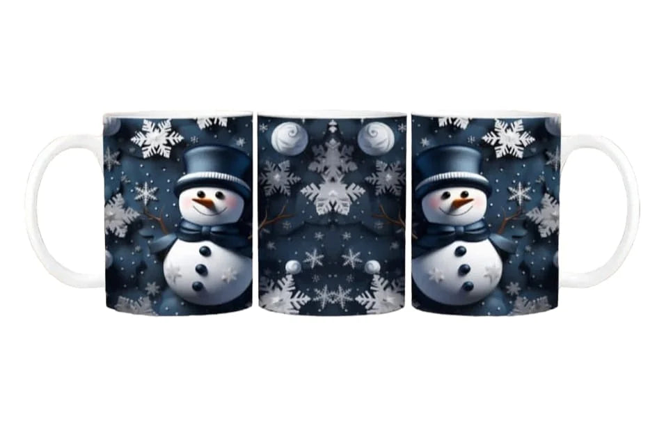 Cana personalizata, Om de Zapada de Craciun Model 10, Ceramica, Alb, 350 ml