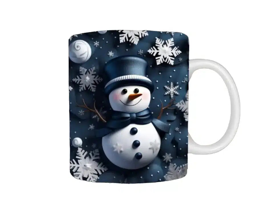 Cana personalizata, Om de Zapada de Craciun Model 10, Ceramica, Alb, 350 ml