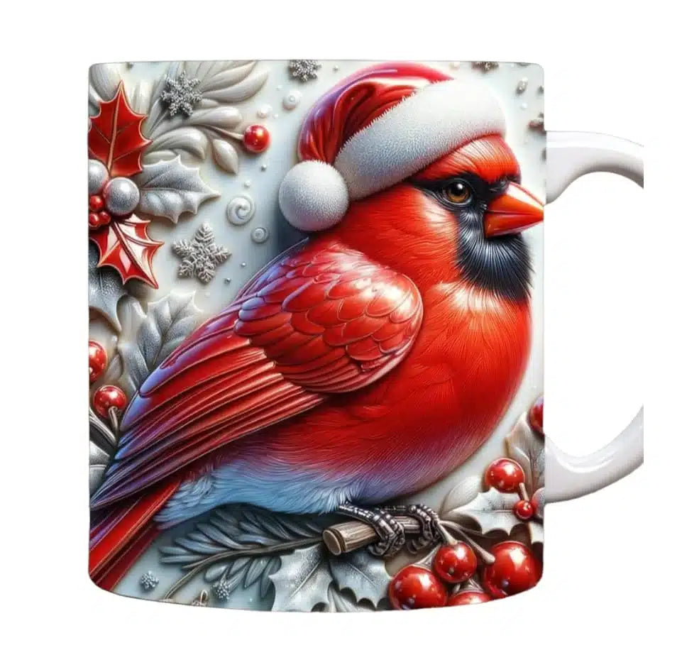 Cana personalizata, Porumbel de Craciun, Ceramica, Alb, 350 ml
