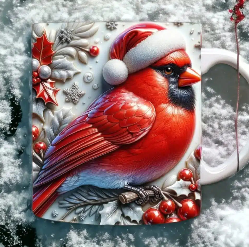 Cana personalizata, Porumbel de Craciun, Ceramica, Alb, 350 ml