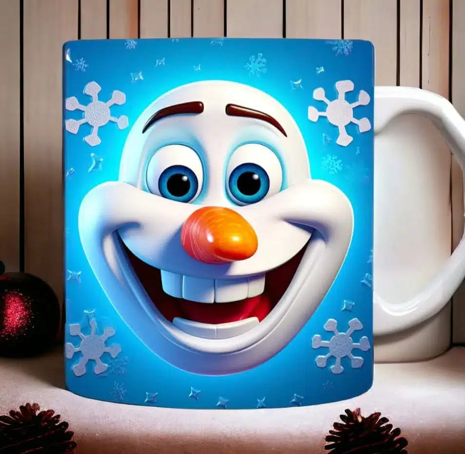 Cana personalizata, Olaf de Craciun, Ceramica, Alb, 350 ml