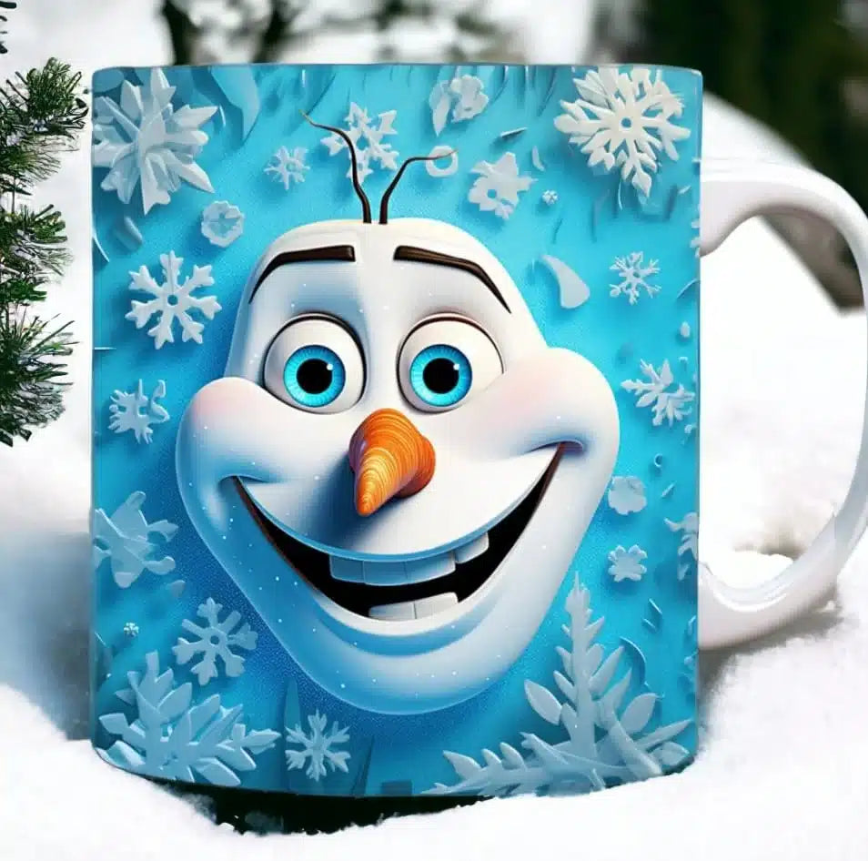 Cana personalizata, Olaf de Craciun Model 2, Ceramica, Alb, 350 ml