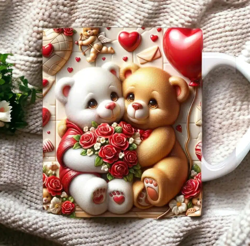 Cana personalizata, Iubire de Craciun Model 2, Ceramica, Alb, 350 ml