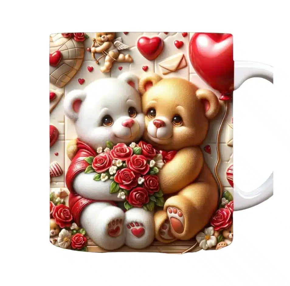 Cana personalizata, Iubire de Craciun Model 2, Ceramica, Alb, 350 ml