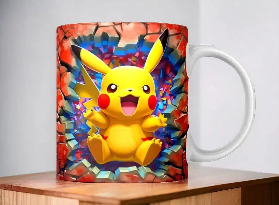 Cana personalizata, Pikachu Model 1 , Ceramica, Alb, 350