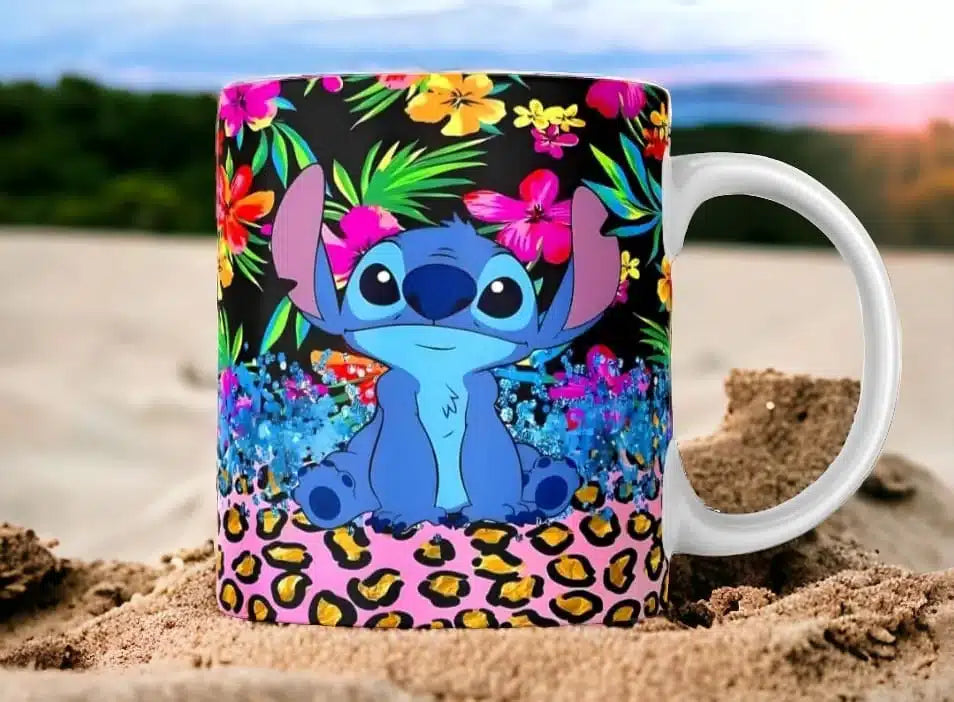 Cana personalizata, Stitch Model 11, Ceramica, Alb, 350